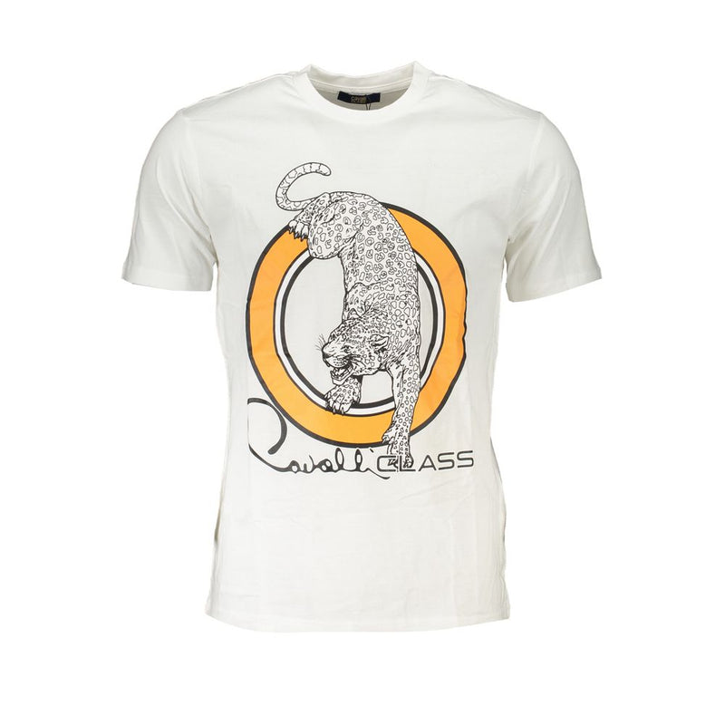 White Cotton T-Shirt-Cavalli Class-LabelTerrace.com