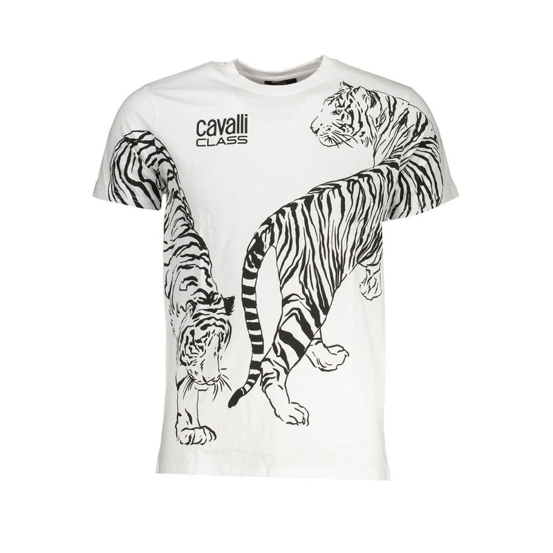 White Cotton T-Shirt-Cavalli Class-LabelTerrace.com
