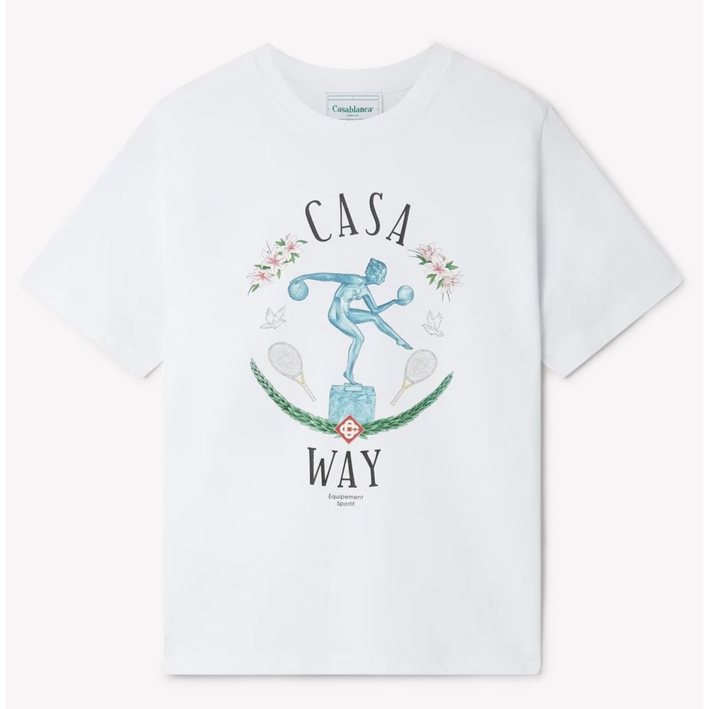 White Cotton T-Shirt-Casablanca-LabelTerrace.com