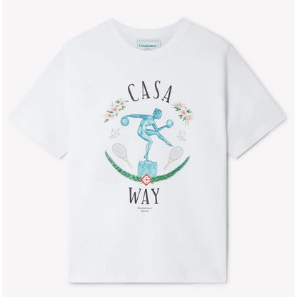 White Cotton T-Shirt-Casablanca-LabelTerrace.com