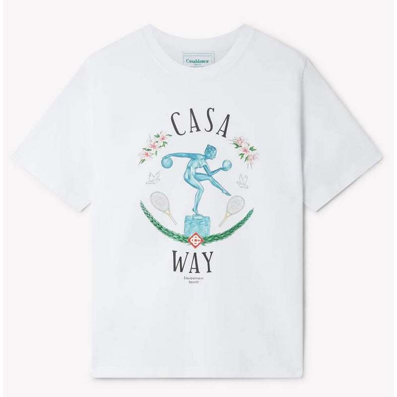 White Cotton T-Shirt-Casablanca-LabelTerrace.com