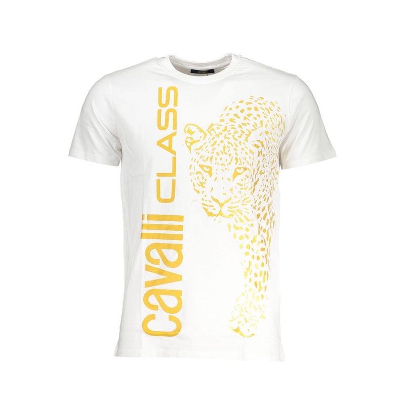 White Cotton T-Shirt-Cavalli Class-LabelTerrace.com