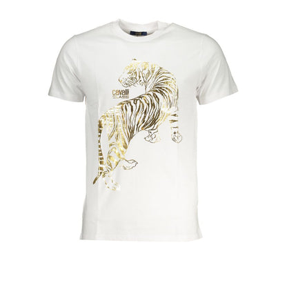 White Cotton T-Shirt-Cavalli Class-LabelTerrace.com