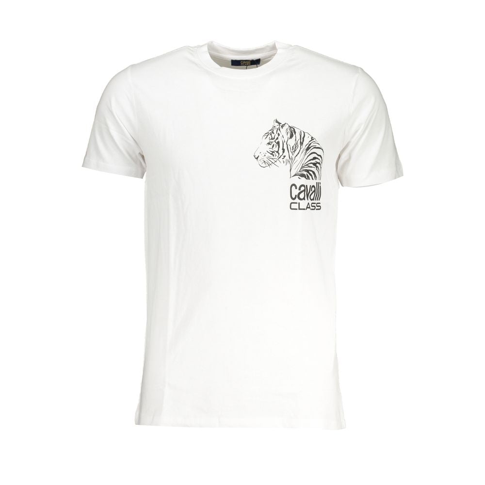 White Cotton T-Shirt-Cavalli Class-LabelTerrace.com