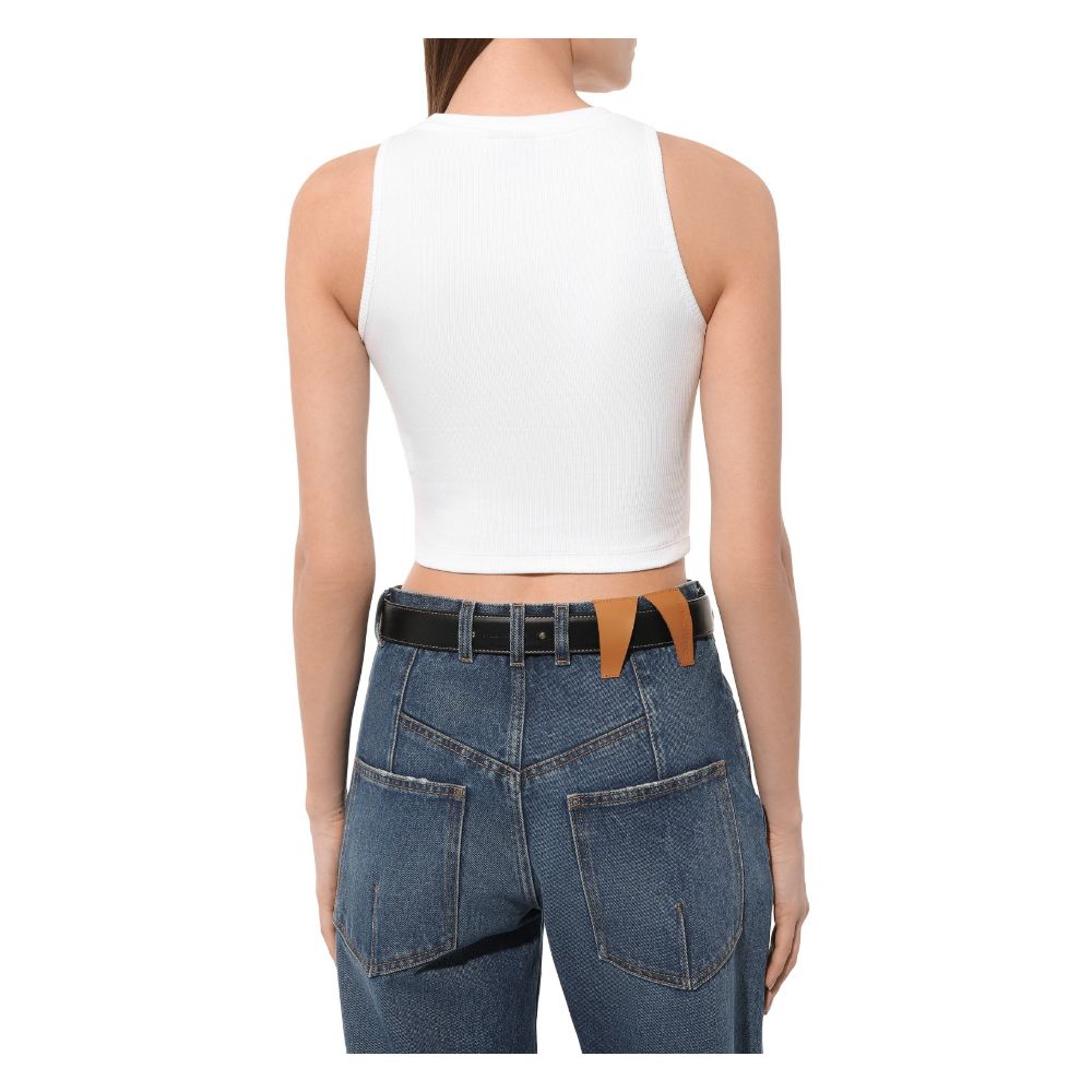 White Cotton Women Cropped T-Shirt-Comme Des Fuckdown-LabelTerrace.com