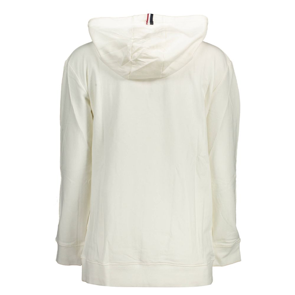 White Cotton Women Sweater with Hood and Pockets-U.S. POLO ASSN.-LabelTerrace.com