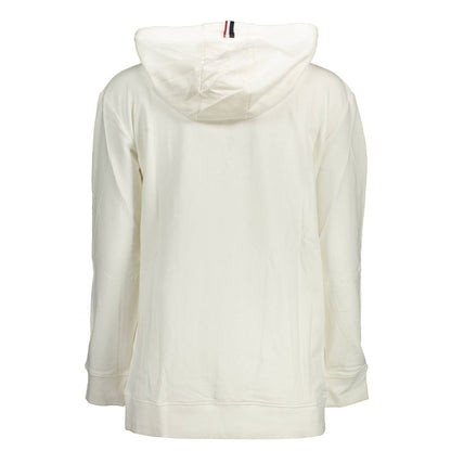 White Cotton Women Sweater with Hood and Pockets-U.S. POLO ASSN.-LabelTerrace.com