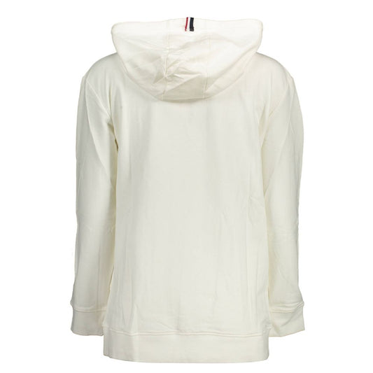 White Cotton Women Sweater with Hood and Pockets-U.S. POLO ASSN.-LabelTerrace.com
