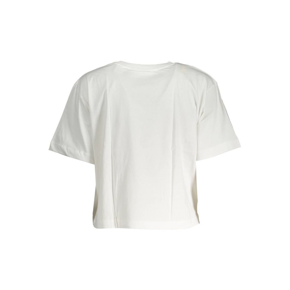 White Cotton Women T-Shirt
