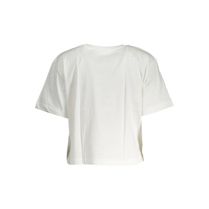 White Cotton Women T-Shirt
