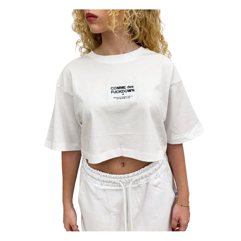White Cotton Women T-Shirt-Comme Des Fuckdown-LabelTerrace.com