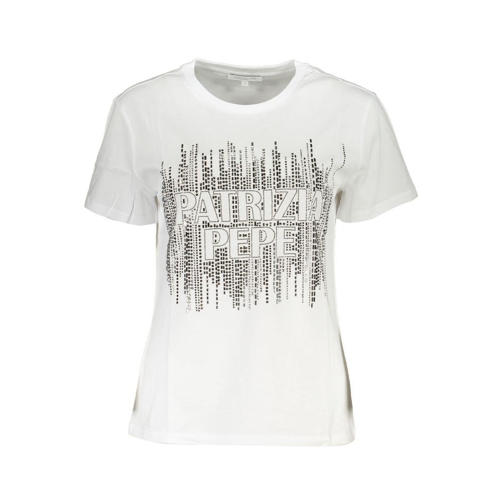 White Cotton Women T-Shirt-Patrizia Pepe-LabelTerrace.com
