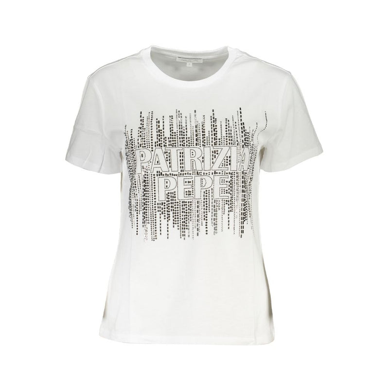 White Cotton Women T-Shirt-Patrizia Pepe-LabelTerrace.com