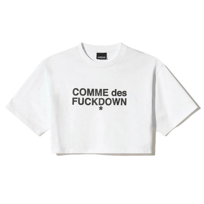 White Cotton Women T-Shirt-Comme Des Fuckdown-LabelTerrace.com