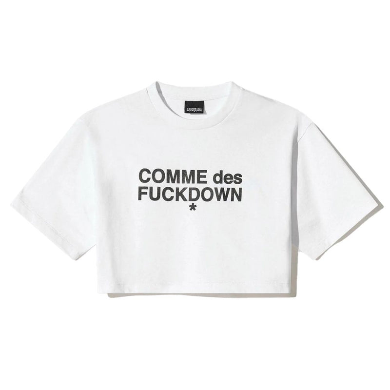 White Cotton Women T-Shirt-Comme Des Fuckdown-LabelTerrace.com