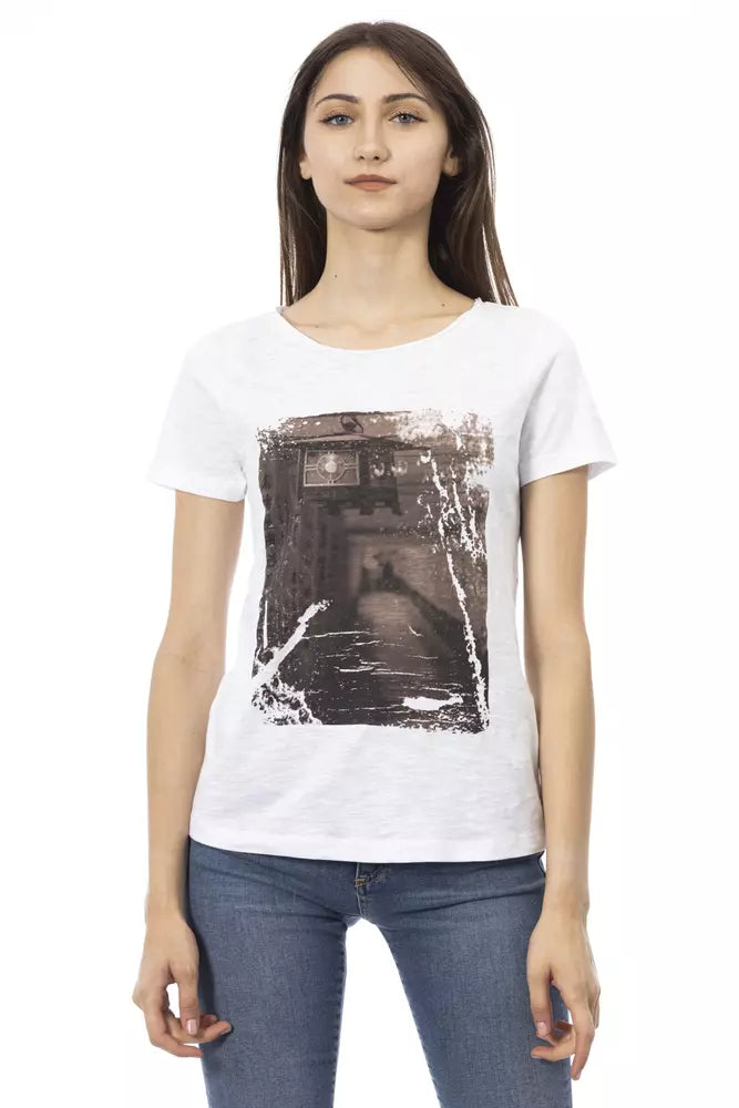 White Cotton Women Top-Trussardi Action-LabelTerrace.com