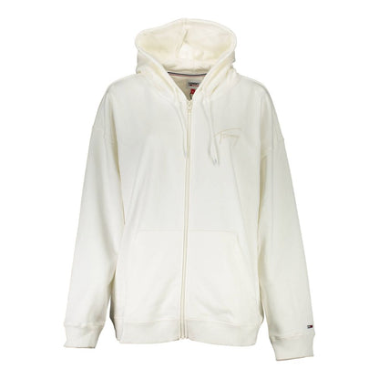 White Cotton Women's Hoodie-Tommy Hilfiger-LabelTerrace.com