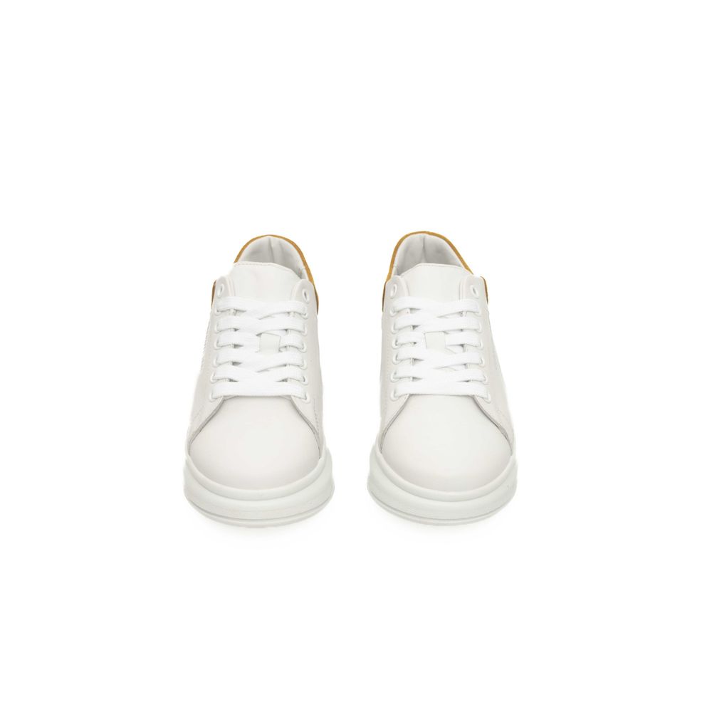 White Cowhide Women Platform Sneaker-Cerruti 1881-LabelTerrace.com