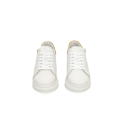 White Cowhide Women Platform Sneaker-Cerruti 1881-LabelTerrace.com