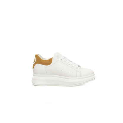White Cowhide Women Platform Sneaker-Cerruti 1881-LabelTerrace.com