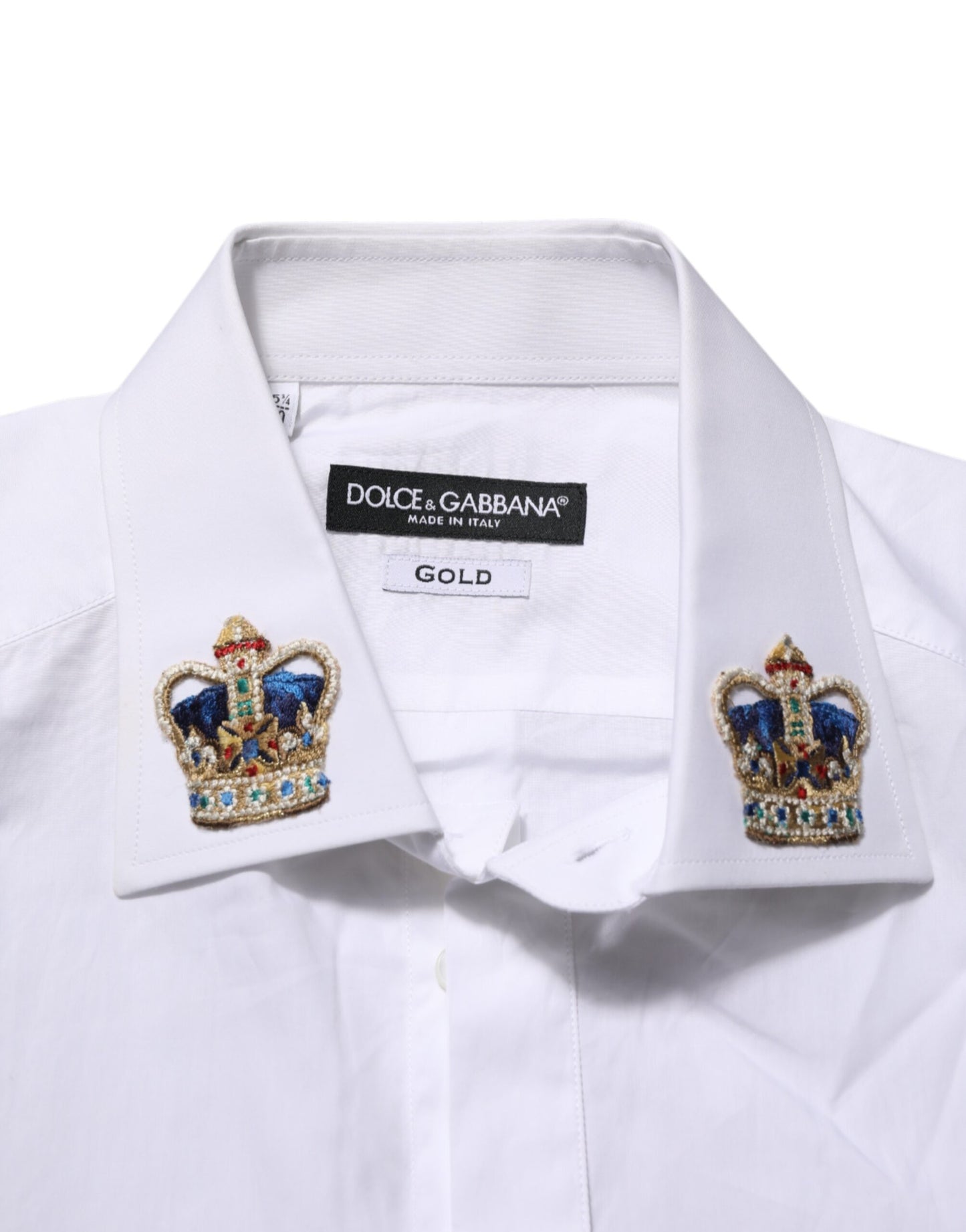 White Crown Collared GOLD Formal Dress Shirt