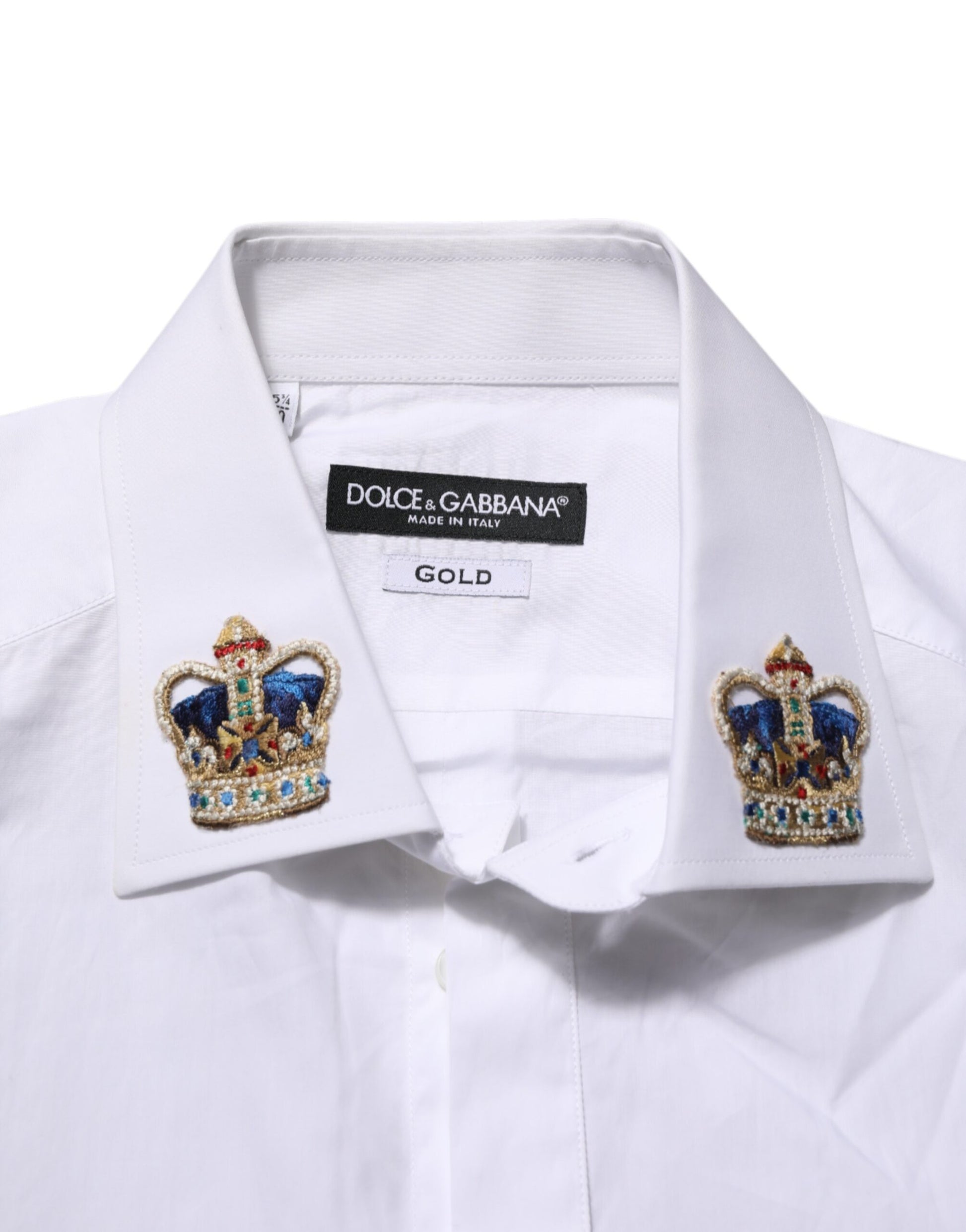 White Crown Collared GOLD Formal Dress Shirt