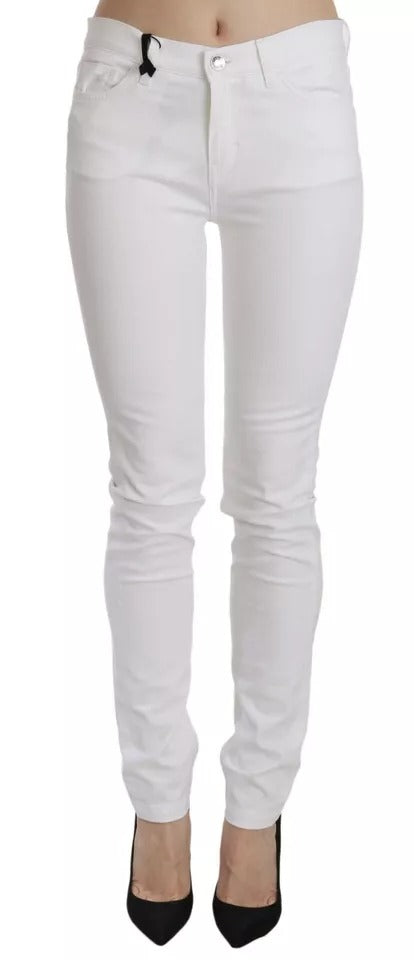 White Crystal Embellished Skinny Jeans-Dolce & Gabbana-LabelTerrace.com