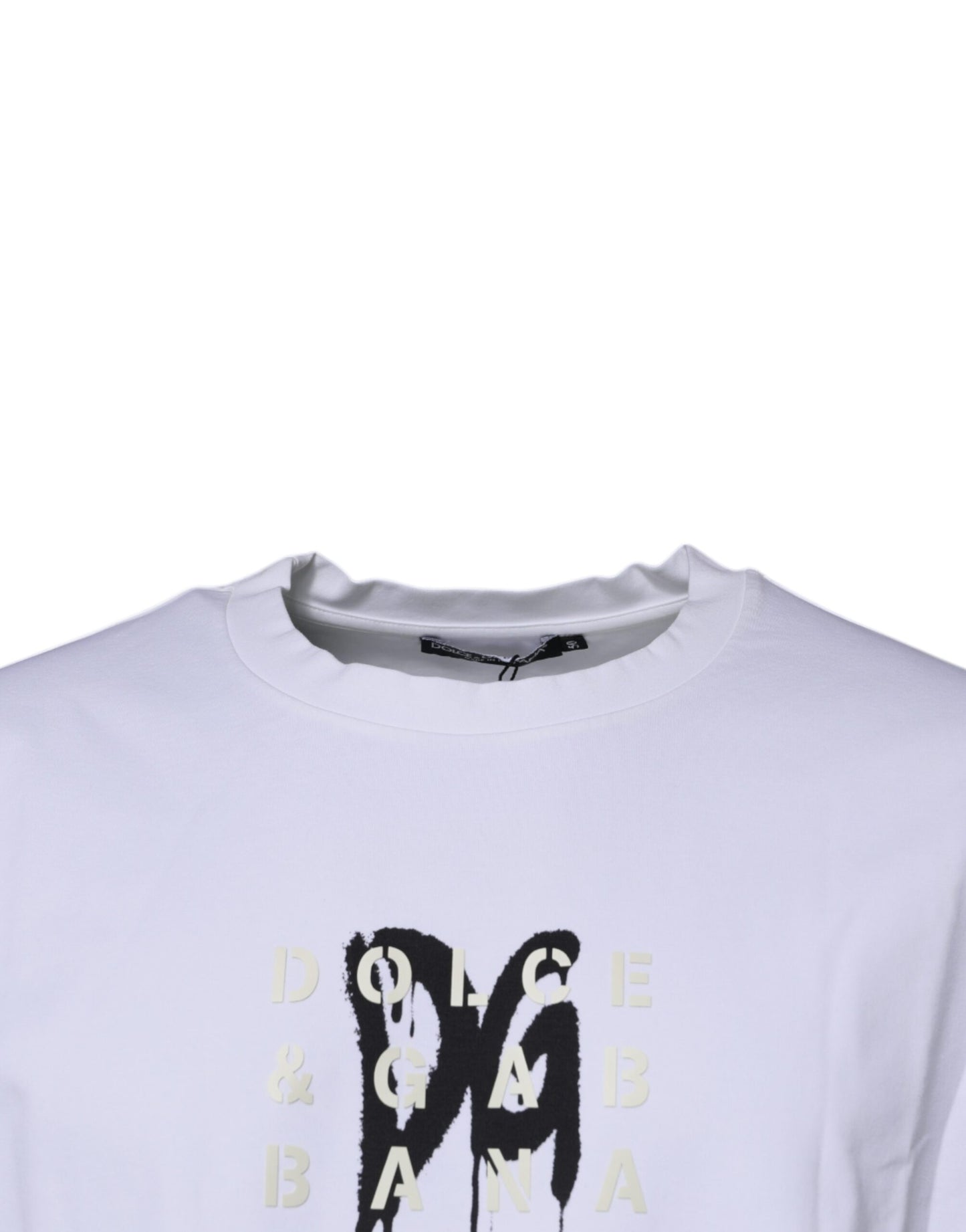 White DG Logo Cotton Crew Neck T-shirt-Dolce & Gabbana-LabelTerrace.com