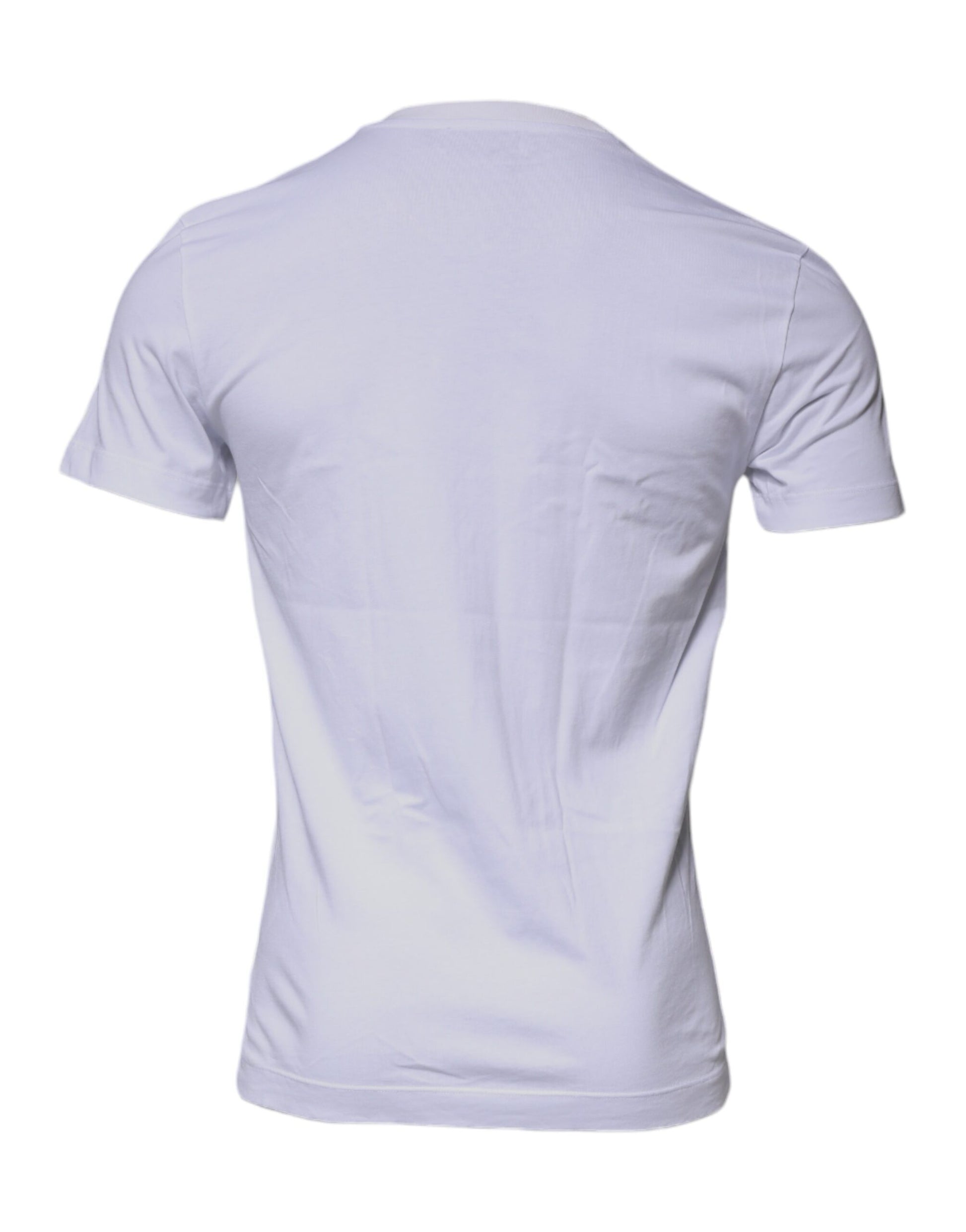 White DG Logo Cotton Crew Neck T-shirt-Dolce & Gabbana-LabelTerrace.com