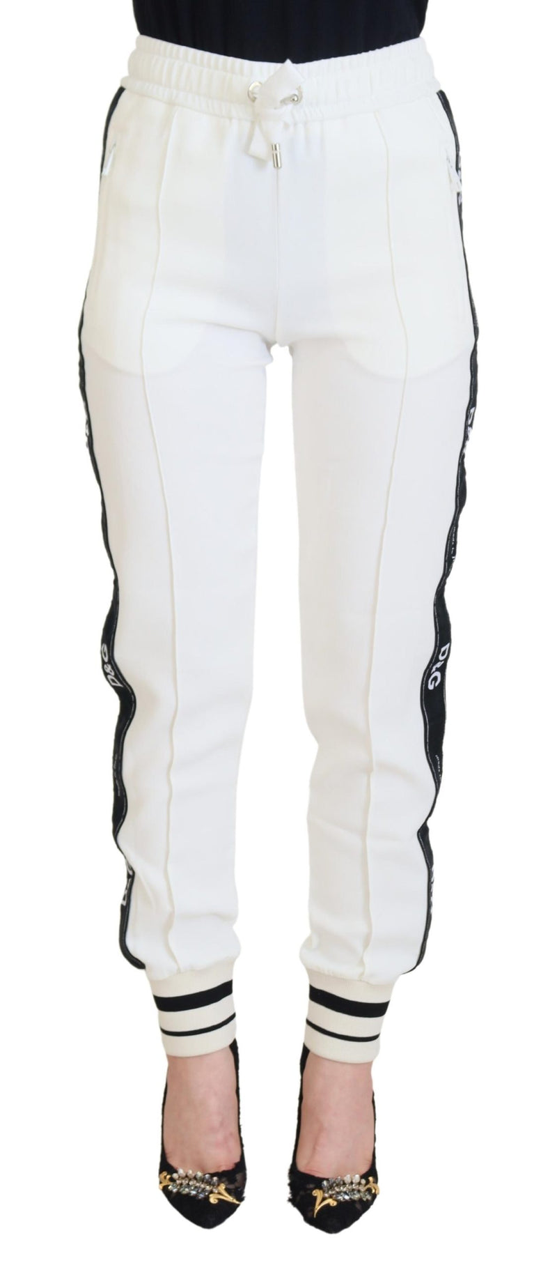 White DG Logo Sweatpants Pants-Dolce & Gabbana-LabelTerrace.com
