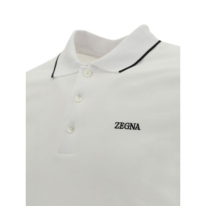 White Elastane Polo Shirt
