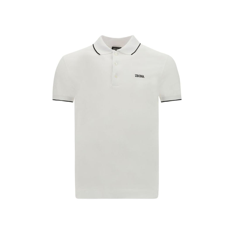White Elastane Polo Shirt