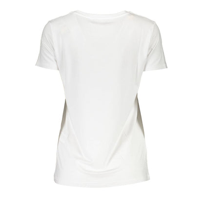 White Elastane Women T-Shirt
