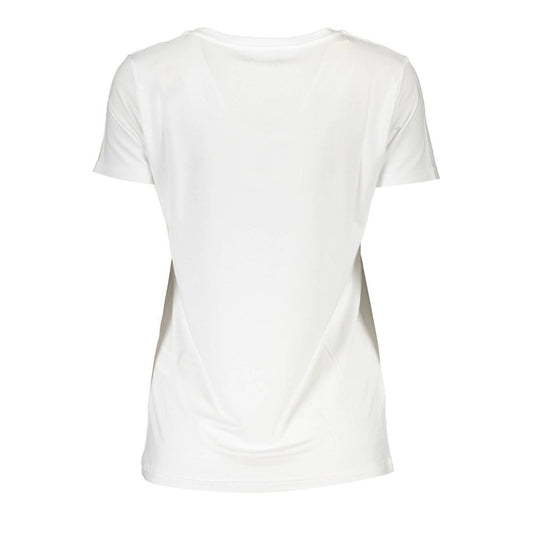 White Elastane Women T-Shirt
