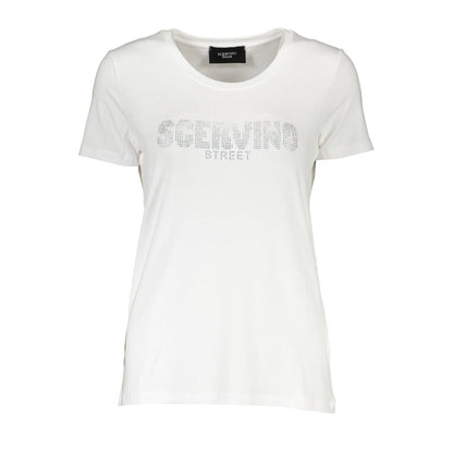 White Elastane Women T-Shirt