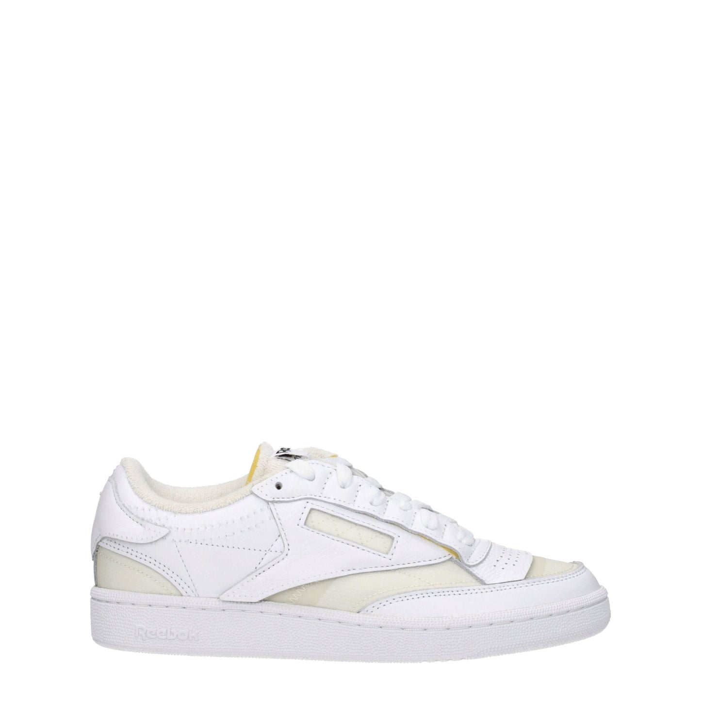 White Fabric Low Top Sneakers