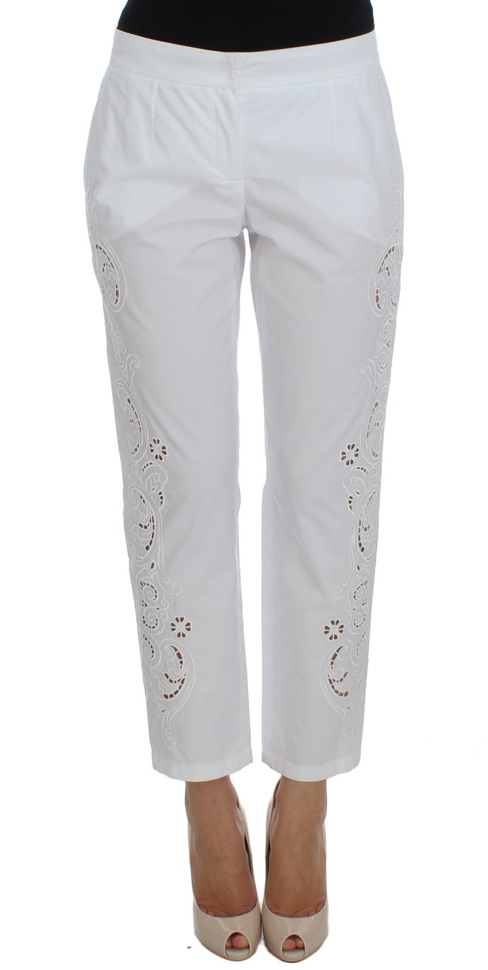 White Floral Cutout Dress Sicily Pants-Dolce & Gabbana-LabelTerrace.com