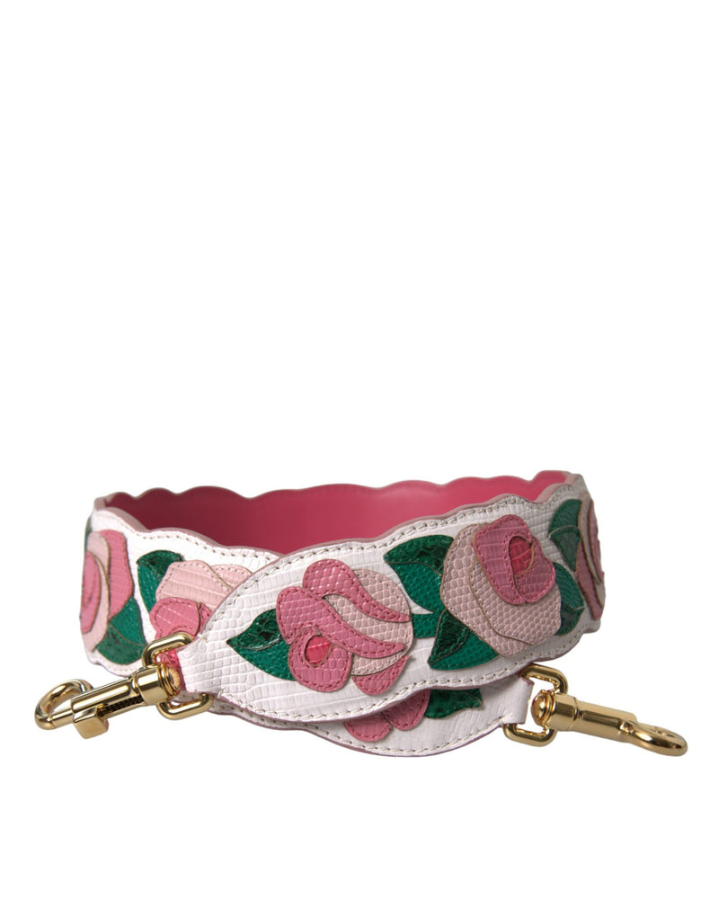White Floral Leather Accessory Shoulder Strap-Dolce & Gabbana-LabelTerrace.com