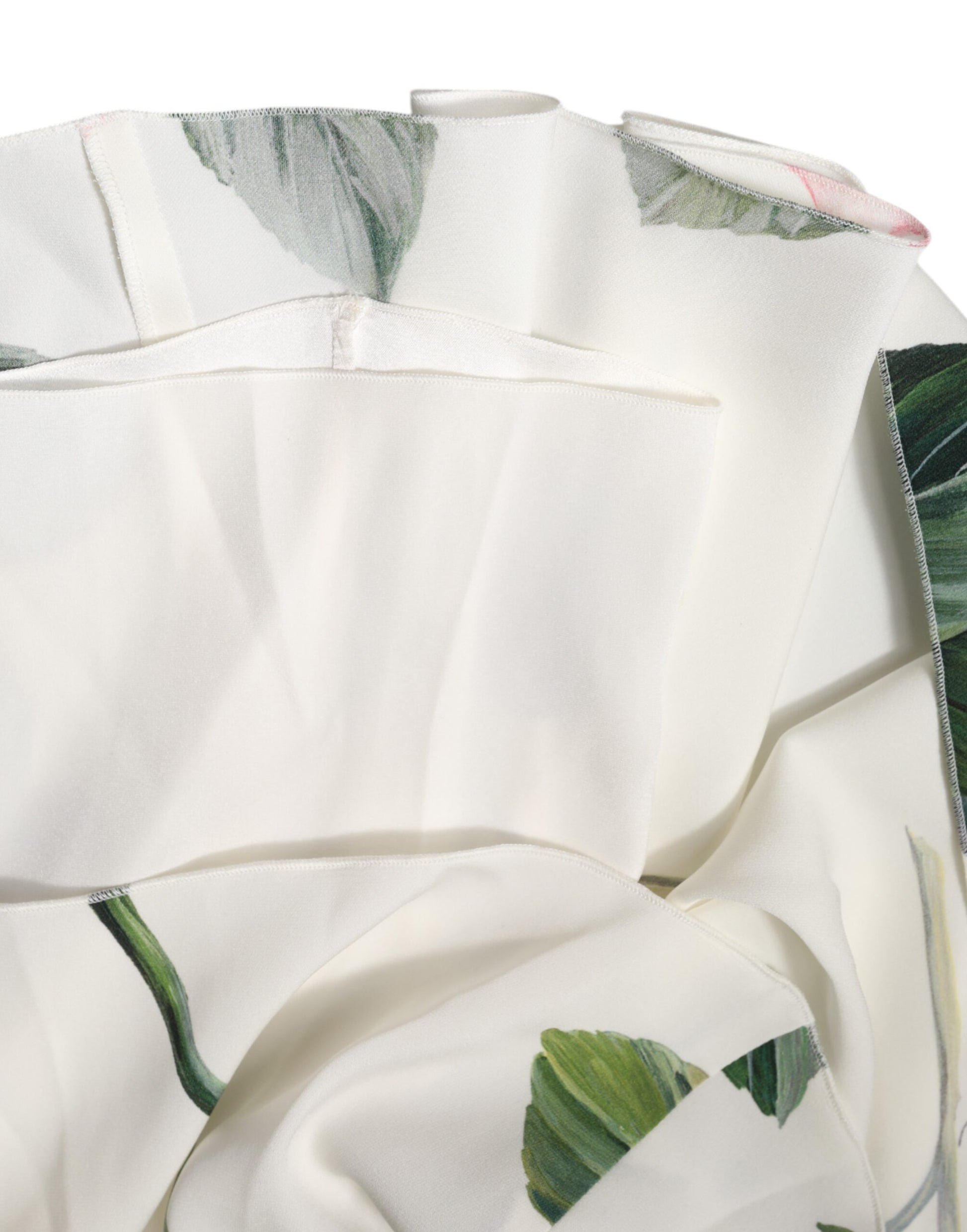 White Floral One Shoulder Sheath Midi Dress-Dolce & Gabbana-LabelTerrace.com