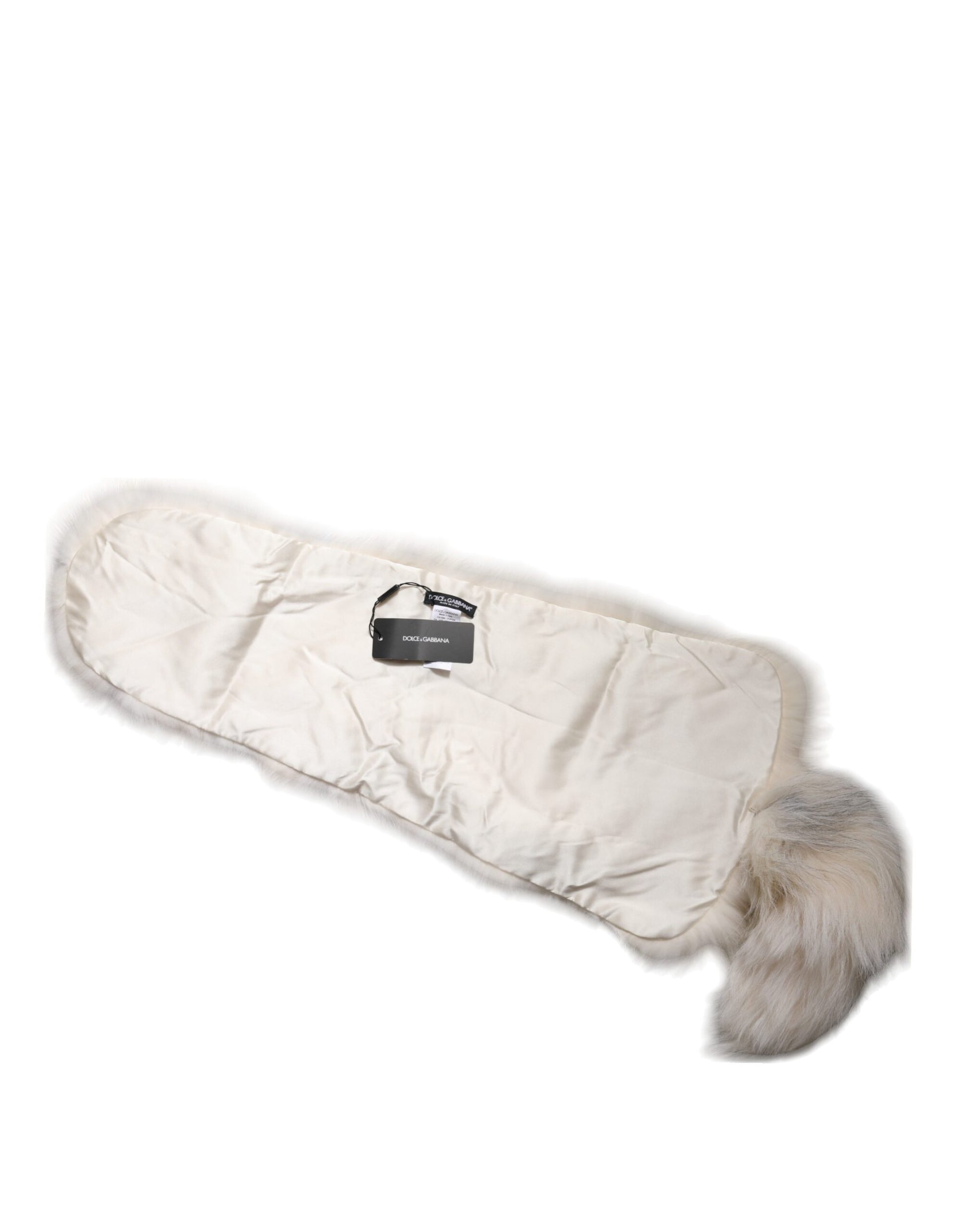 White Fox Fur Neck Wrap Warmer Winter Scarf-Dolce & Gabbana-LabelTerrace.com
