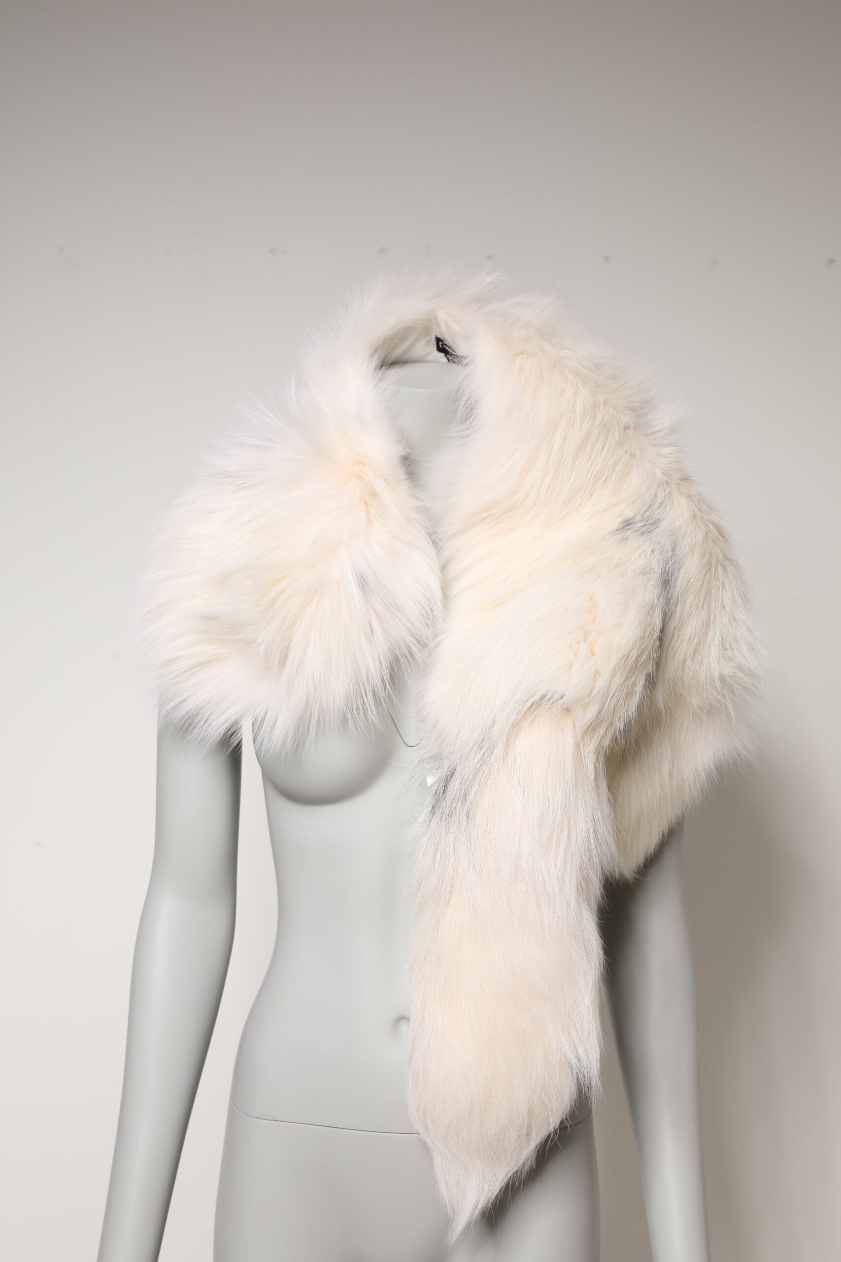 White Fox Fur Neck Wrap Warmer Winter Scarf-Dolce & Gabbana-LabelTerrace.com