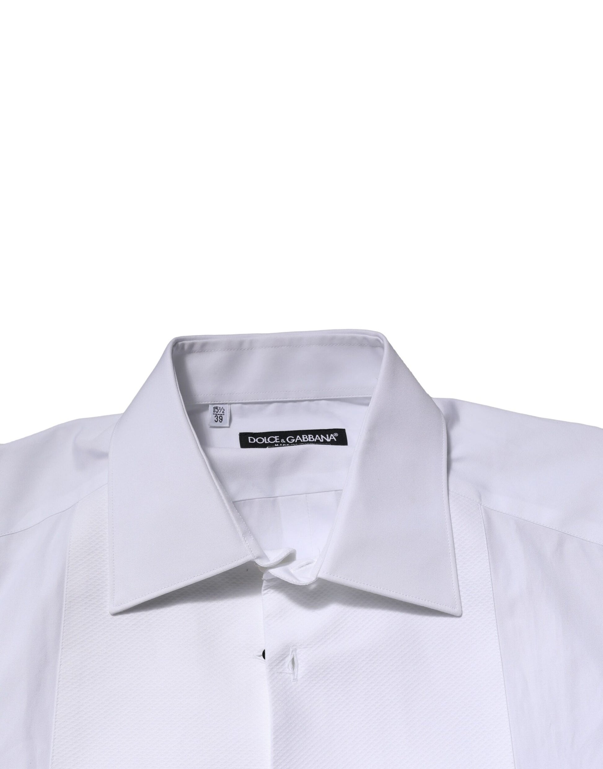 White GOLD Crown Cotton Dress Formal Shirt-Dolce & Gabbana-LabelTerrace.com