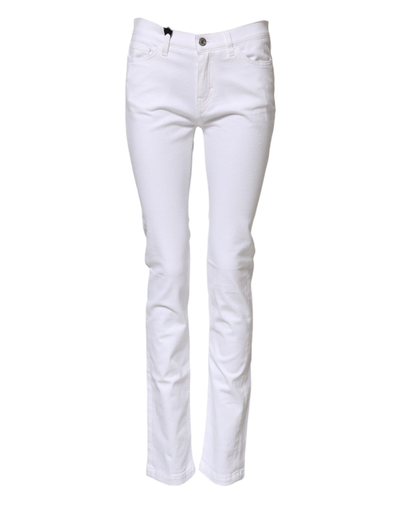 White GRACE Mid Waisted Skinny Denim Jeans-Dolce & Gabbana-LabelTerrace.com