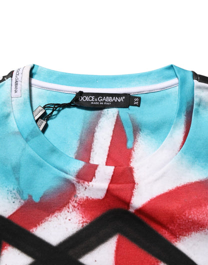 White Graffiti Crew Neck Short Sleeves T-shirt