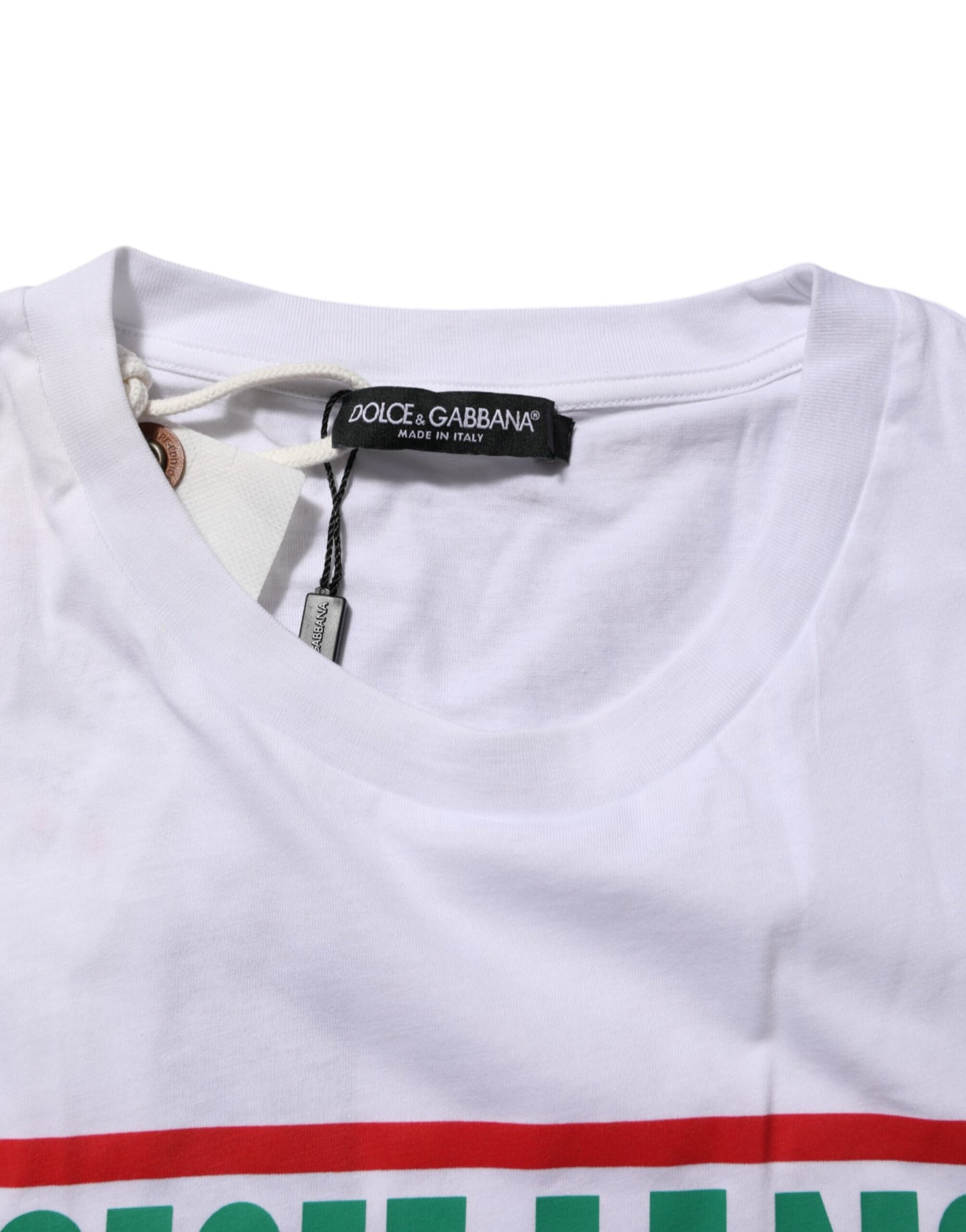 White Graphic Print Cotton Crew Neck T-shirt