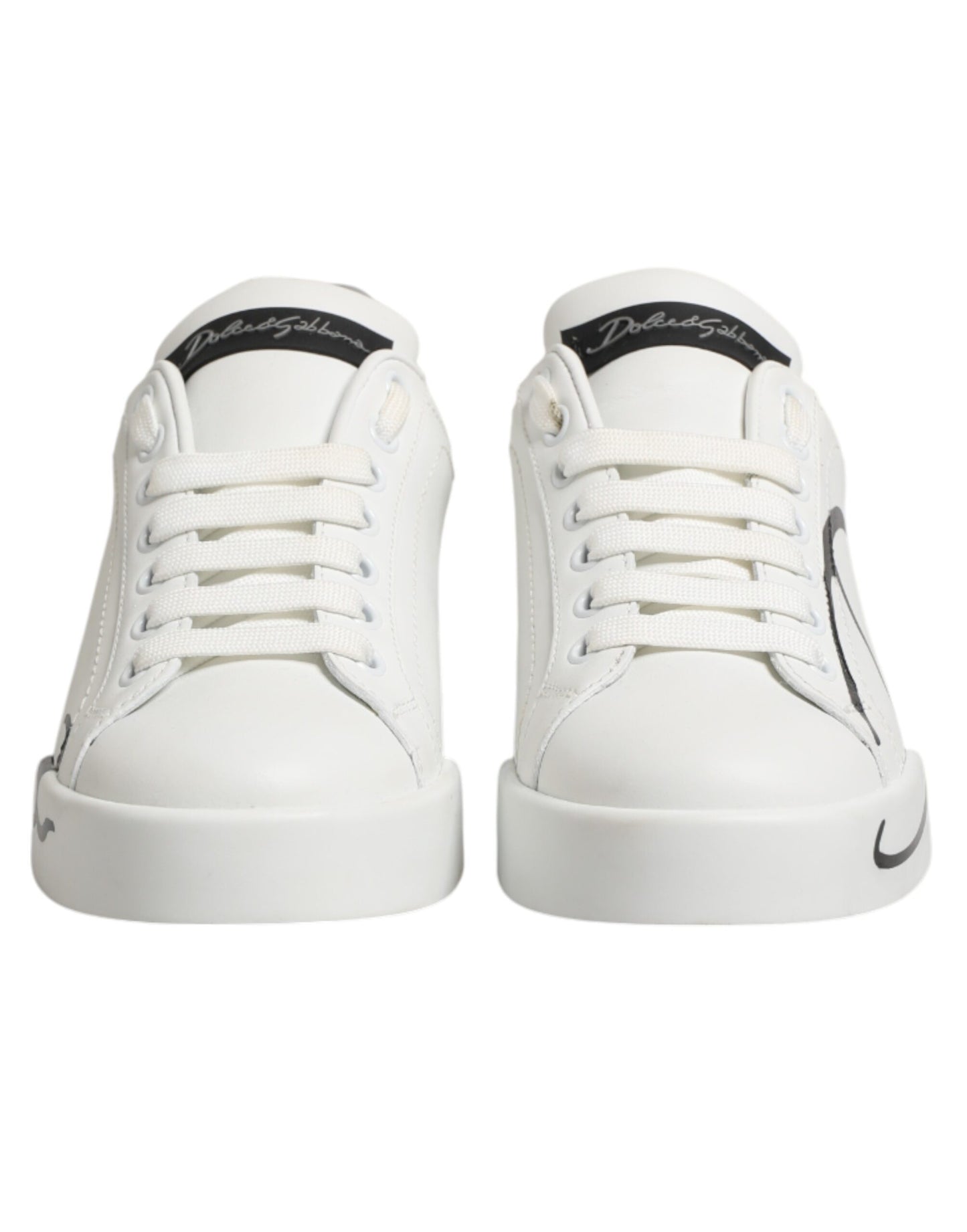 White Gray Low Top Leather Sneaker Shoes