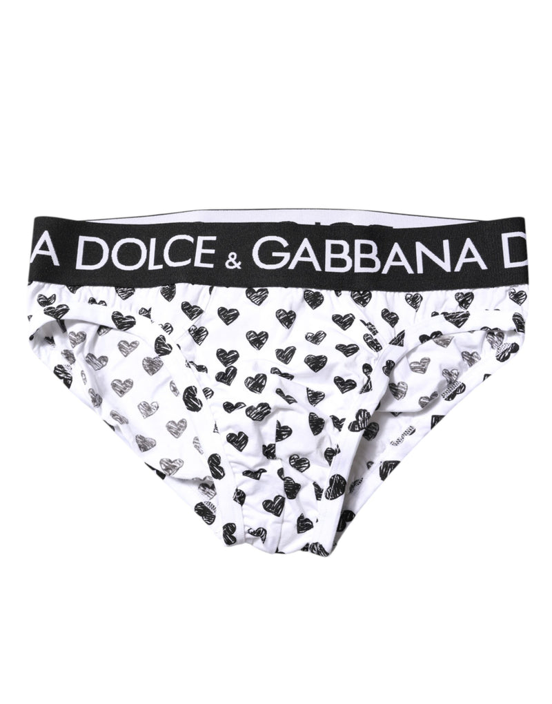White Heart Printed Regular Brief Underwear-Dolce & Gabbana-LabelTerrace.com