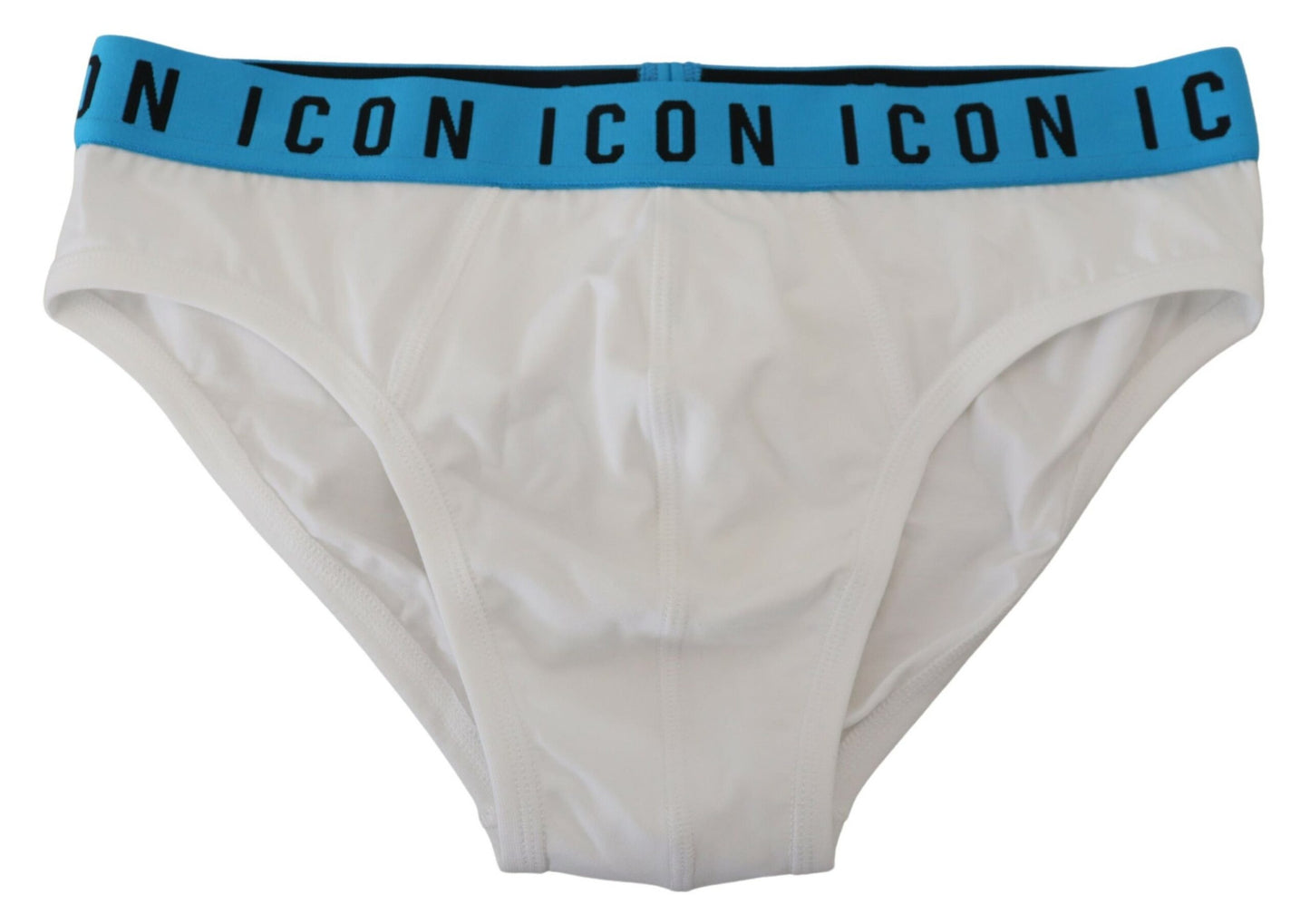White Icon Logo Cotton Stretch Men Brief Underwear-Dsquared²-LabelTerrace.com