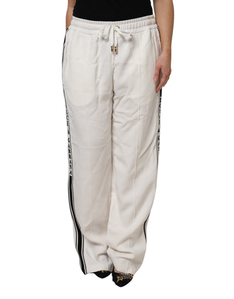 White Jogger Sweatpants Pants-Dolce & Gabbana-LabelTerrace.com