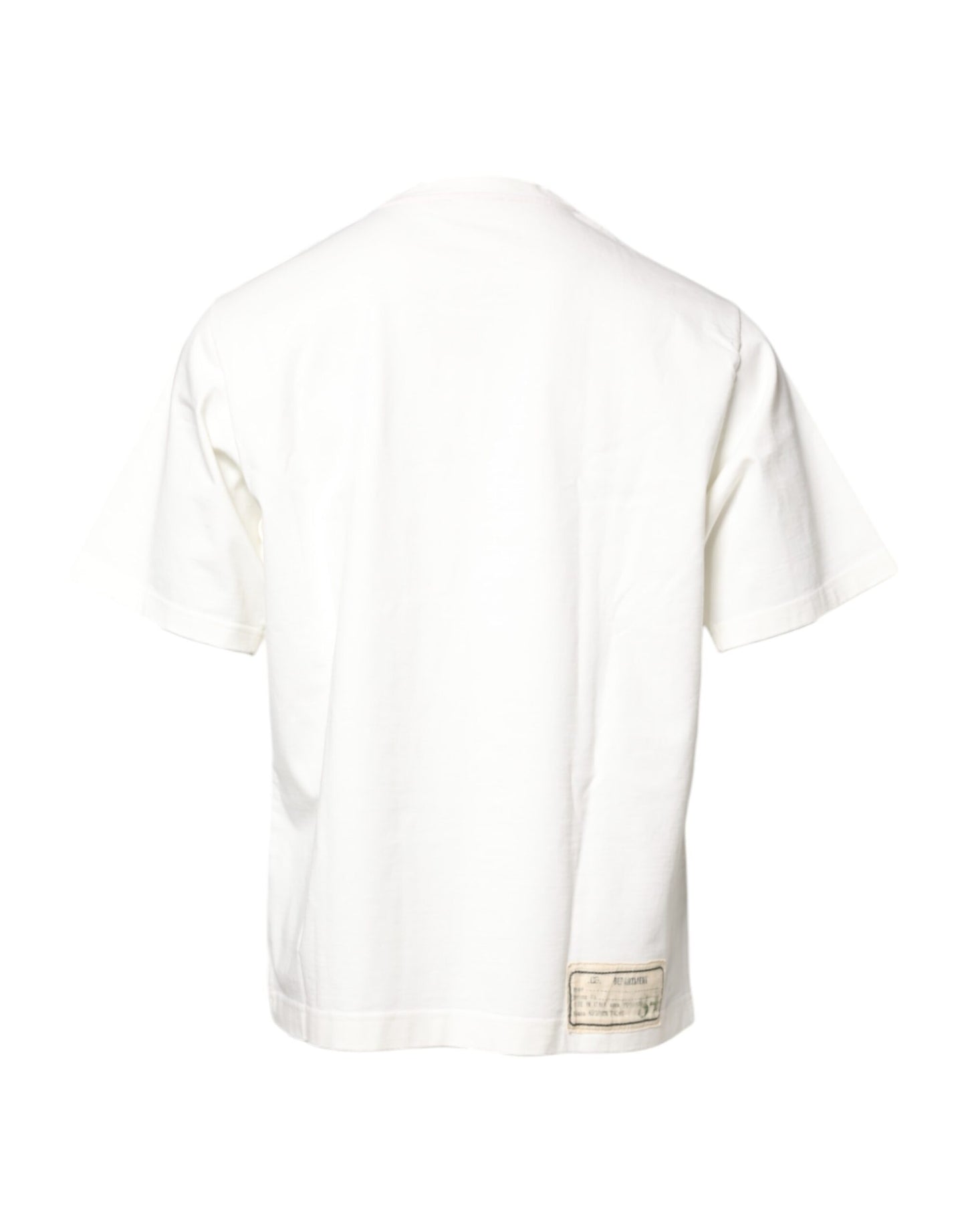 White LOVE & PEACE Print Crew Neck T-shirt-Dolce & Gabbana-LabelTerrace.com